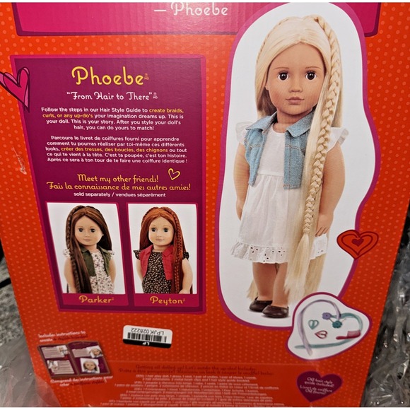 BRAND NEW Our Generation Phoebe Doll From Hair to There with Extendable Hair - Picture 7 of 11